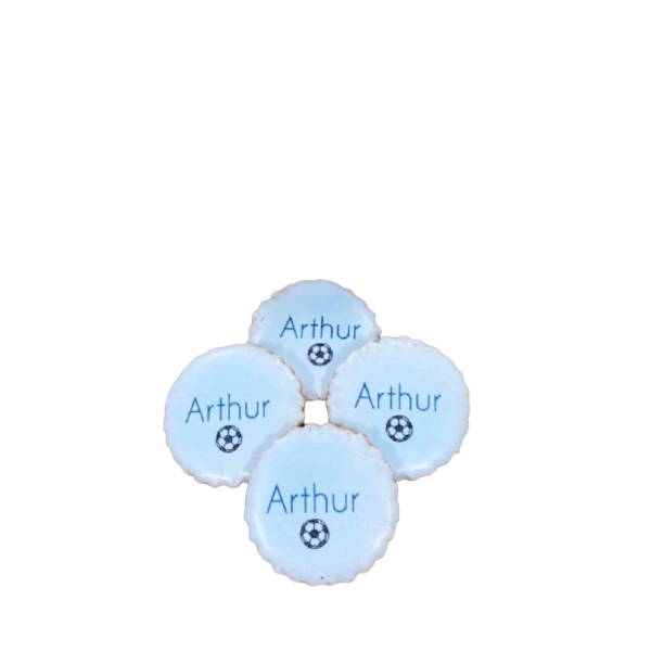 Likkoekjes met naam - blauw - suikerspinsmaak