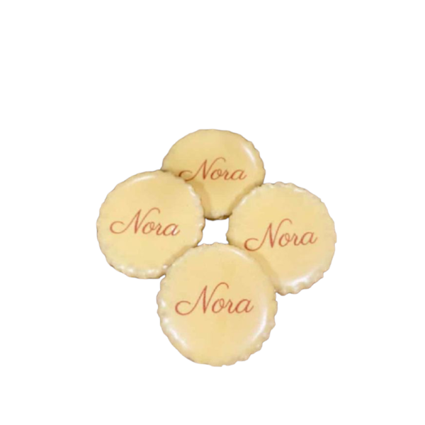 Likkoekjes met naam - oranje - sinasappel smaak