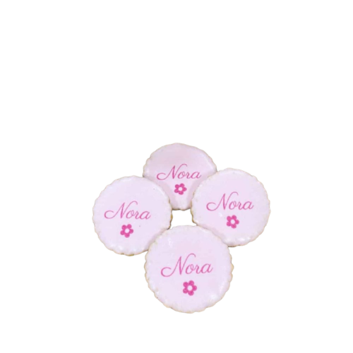 Likkoekjes met naam - roze - aardbeiensmaak