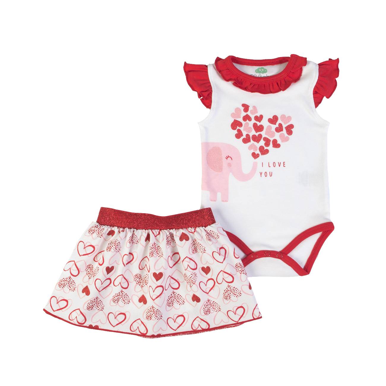 FS Baby - romper met rokje - Lovely Elephant FS Baby | 2-delige Set 'Lovely elephant'