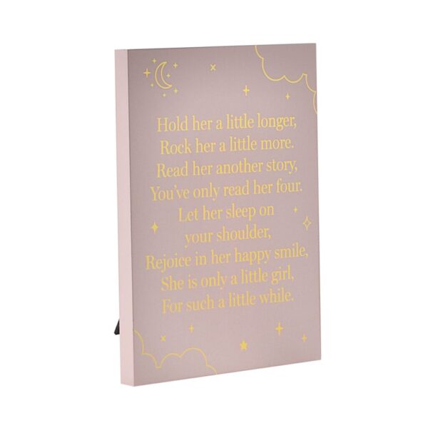 Staand textbord " Little Girl " Roze | Bambino