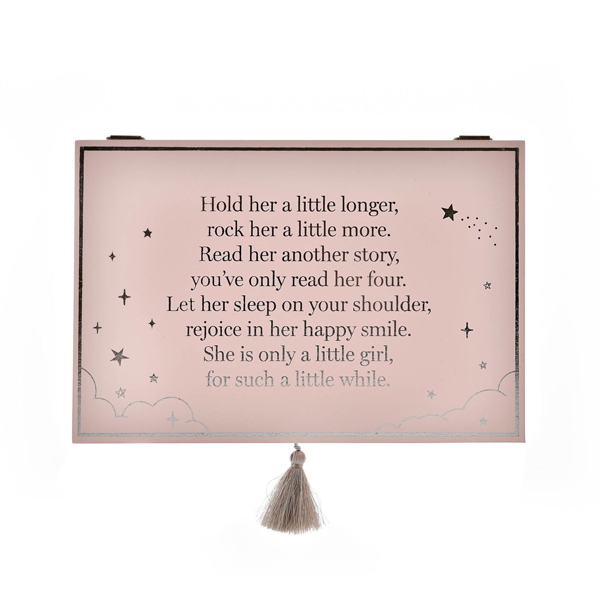 Houten bewaarkistje met text Roze | Bambino