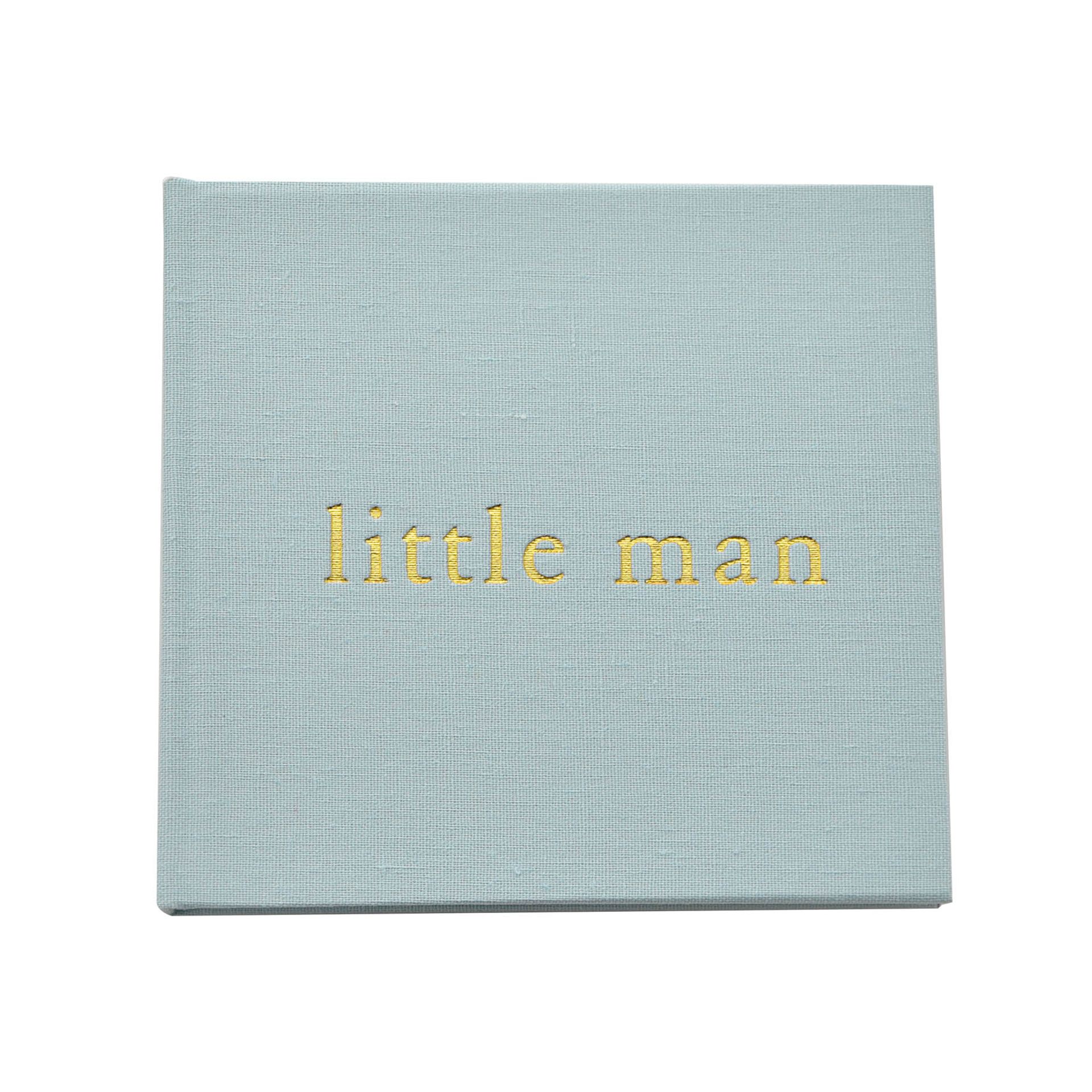 Linnen fotoalbum " Little Man " Blauw | Bambino
