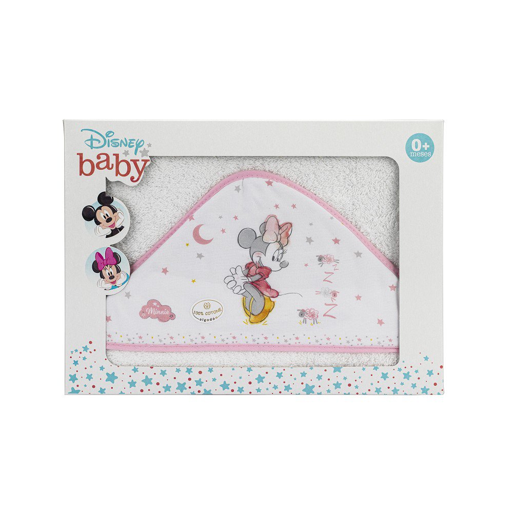 Disney Baby Badcape Minnie Mouse - Wit/Roze