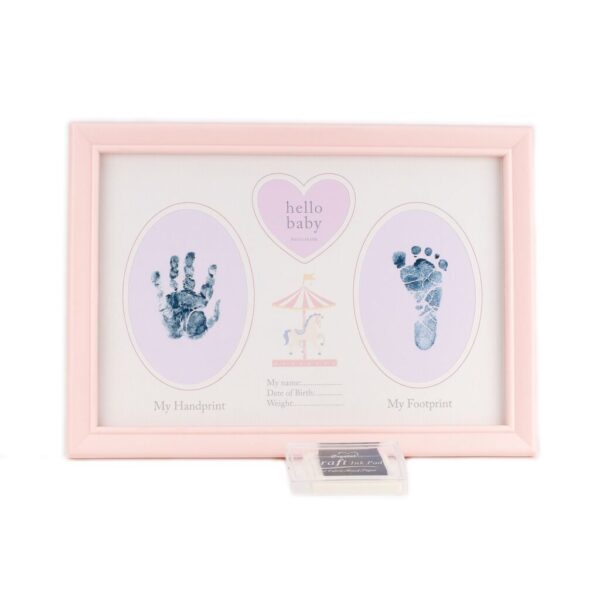 Fotolijst Carousel - Hand & Voet Afdruk " Baby Girl " | Hello Baby