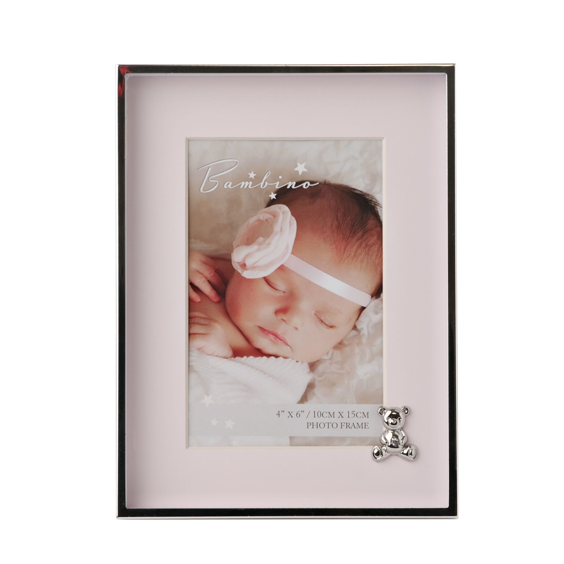 Fotolijst Roze & Zilver Teddybeer | Bambino