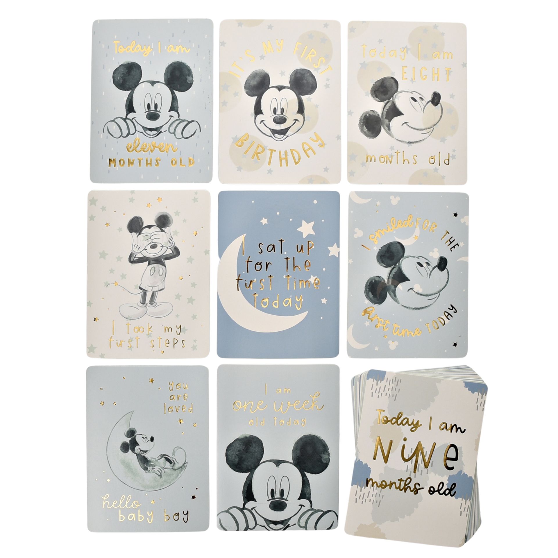 Mickey Mouse Milestone Kaarten Blauw - Disney